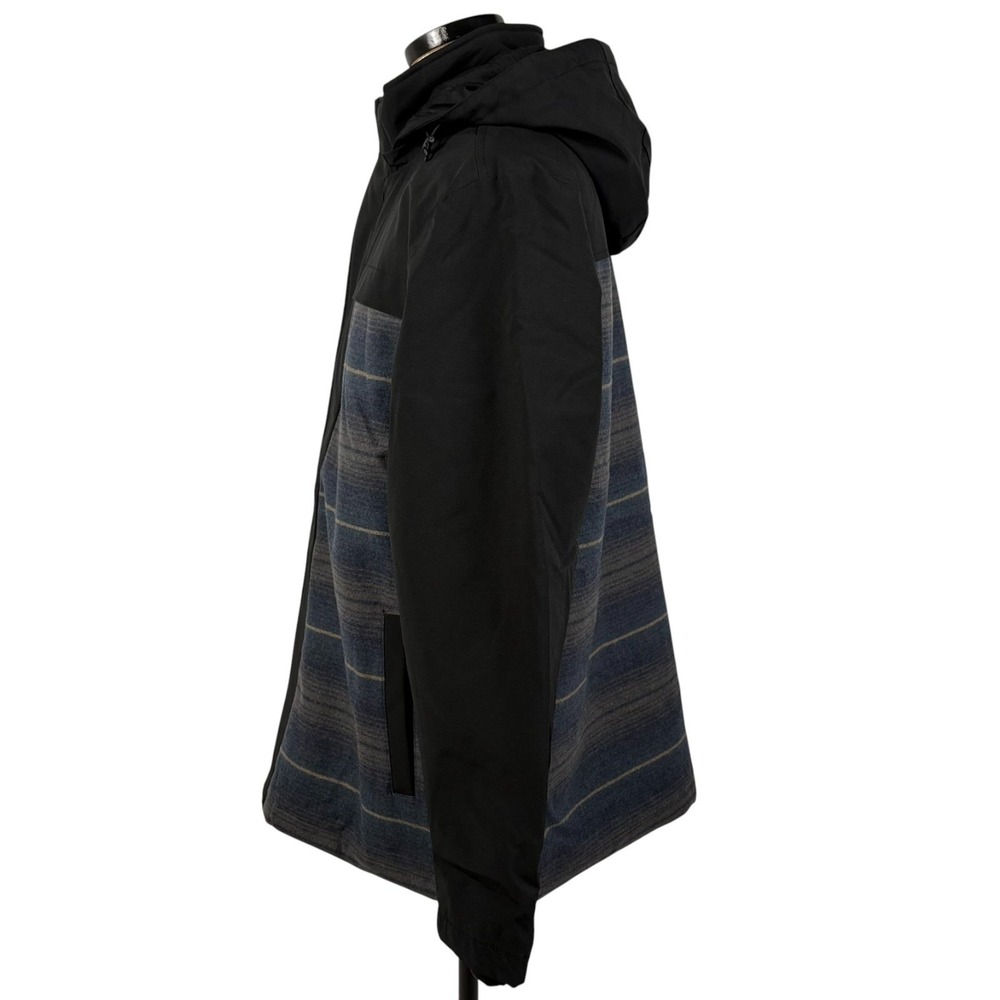 Pendleton Hooded Wool Blend Jacket Mens XL Blue Striped Removeable Hood NWT - Picture 4 of 10